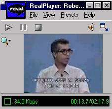 Roberto em entrevista na TVU em Dezembro/1996